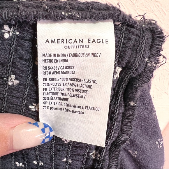 American Eagle High Waist Tiered Ruffle Black Floral Mini Skort Womens S - Picture 5 of 7